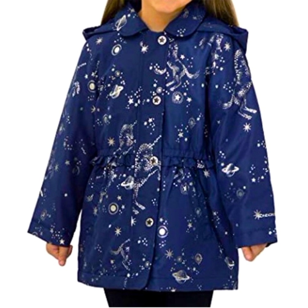 LONDON FOG Navy Midweight Coat with Unicorns & Stars, Kids’ Size 4T